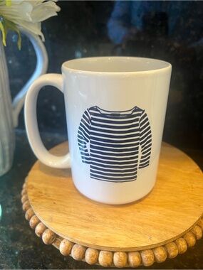 NWOT Coastal Mug - Double-Sided Blue and White Shirt